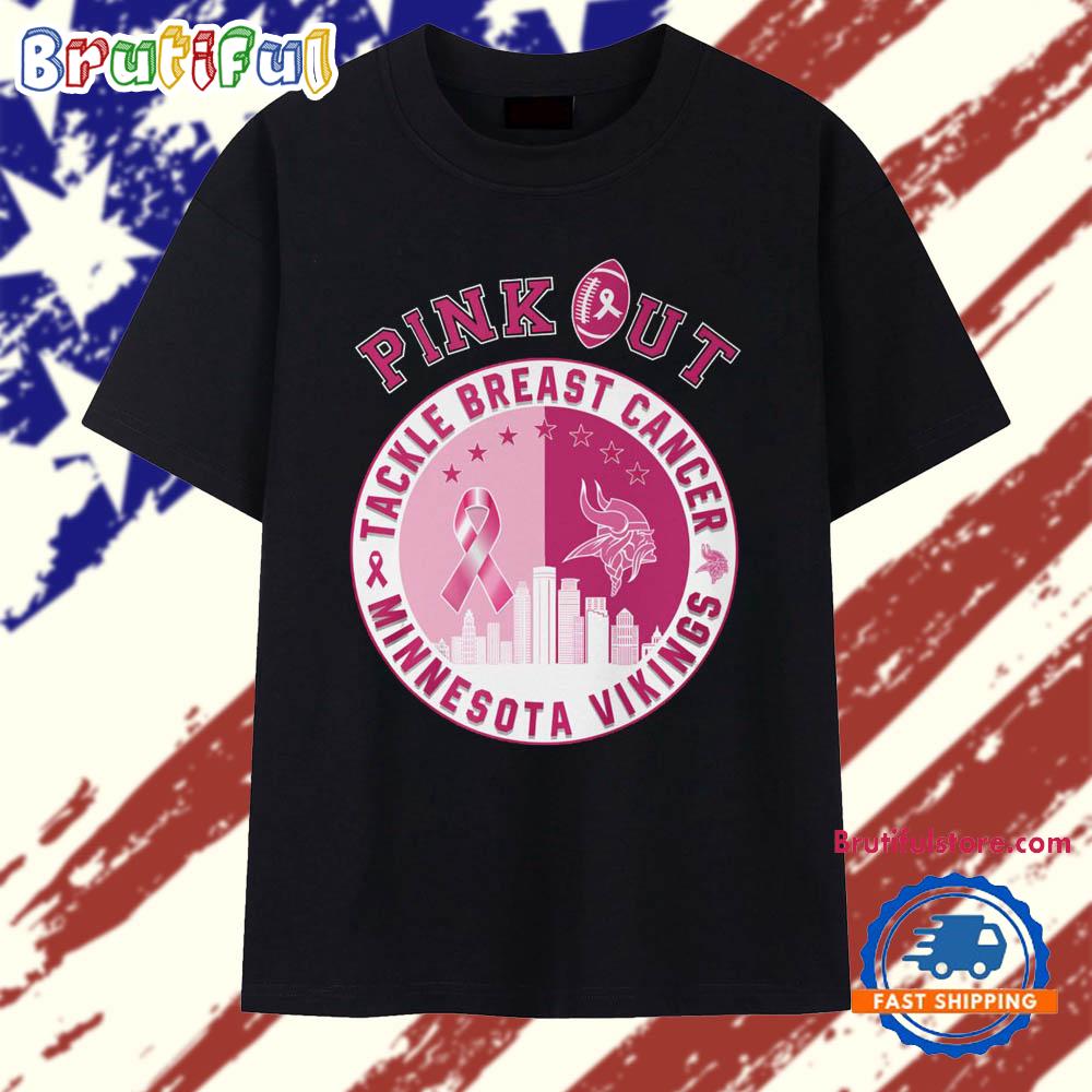 Pink Out Tackle Breast Cancer Minnesota Vikings 2025 Vintage T Shirt