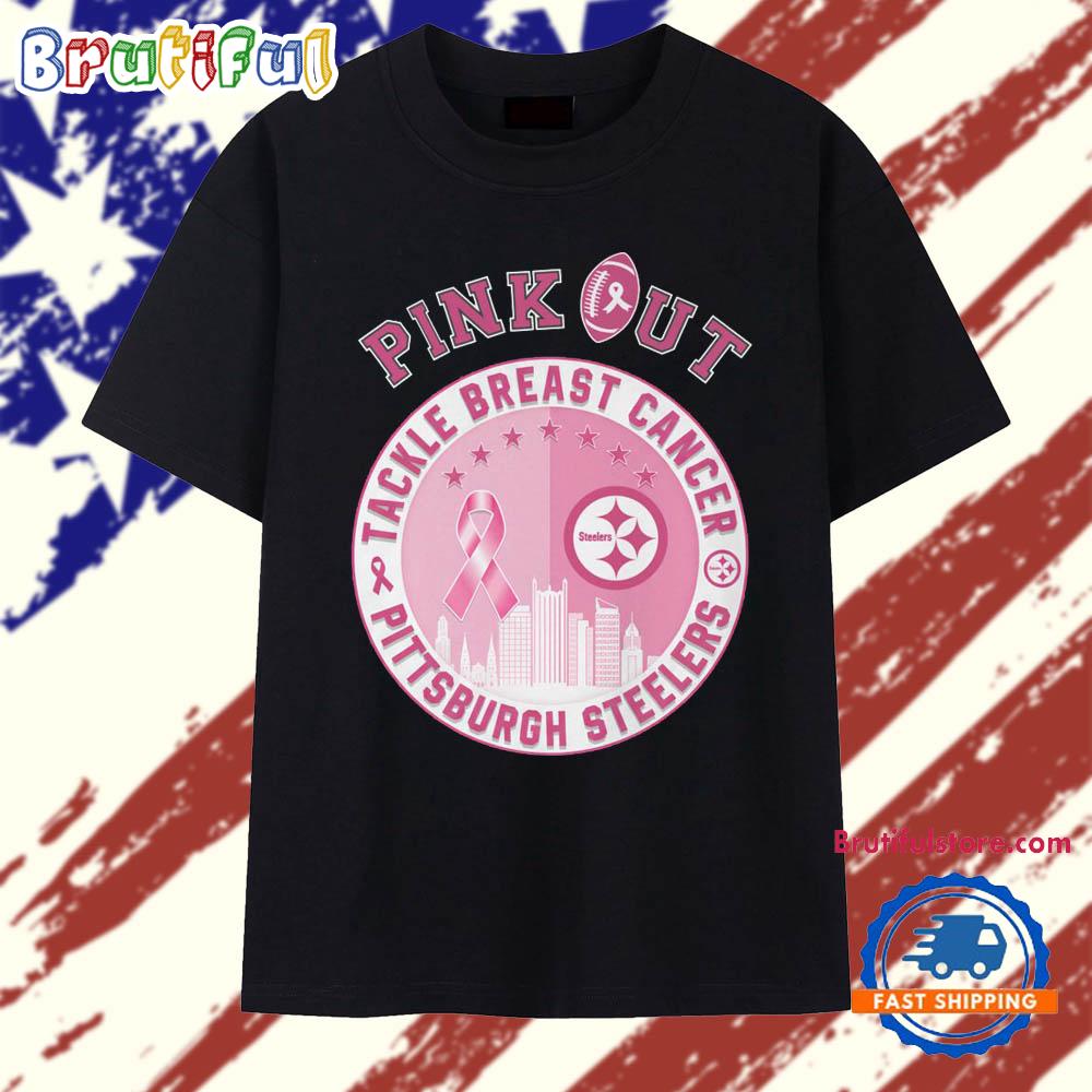 Pink Out Tackle Breast Cancer Pittsburgh Steelers 2025 Vintage T Shirt
