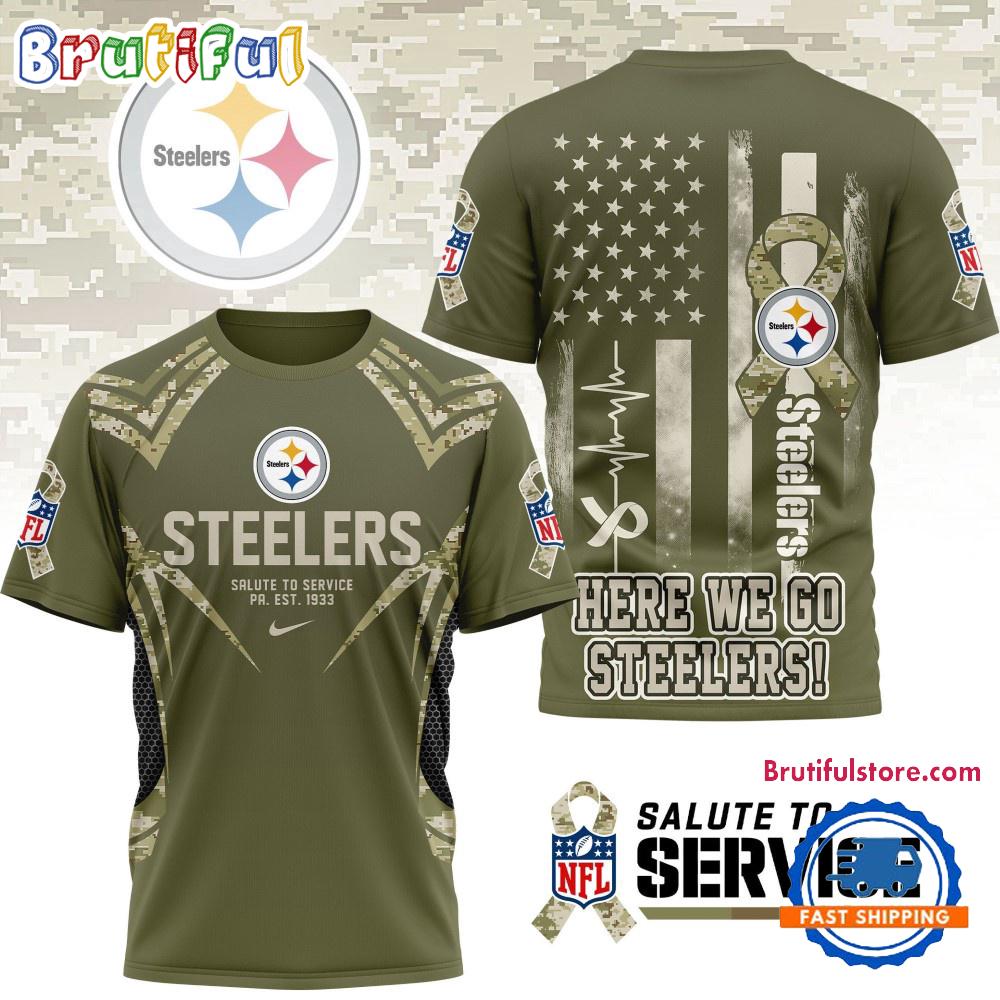 Pittsburgh Steelers 2025 NFL Salute to Service Camo All Over Print Shirt