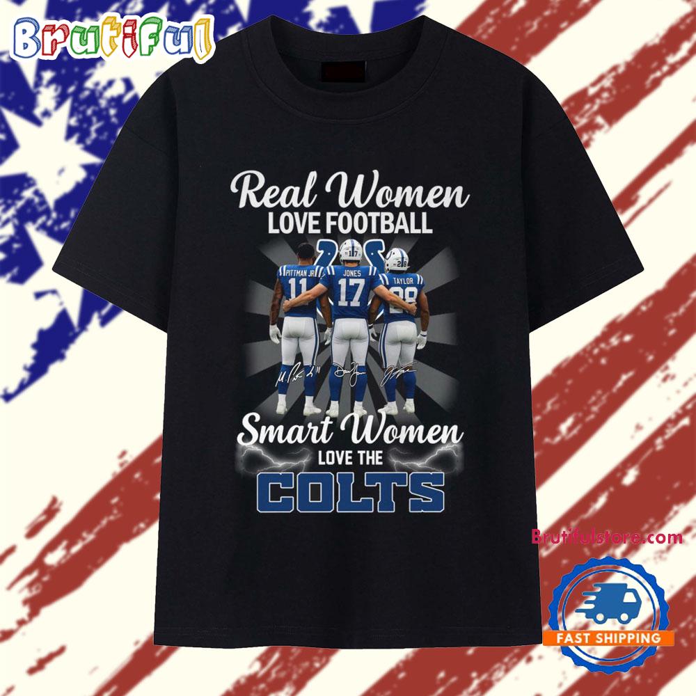 Real Women Love Football Smart Women Love The Colts 2025 Vintage T Shirt