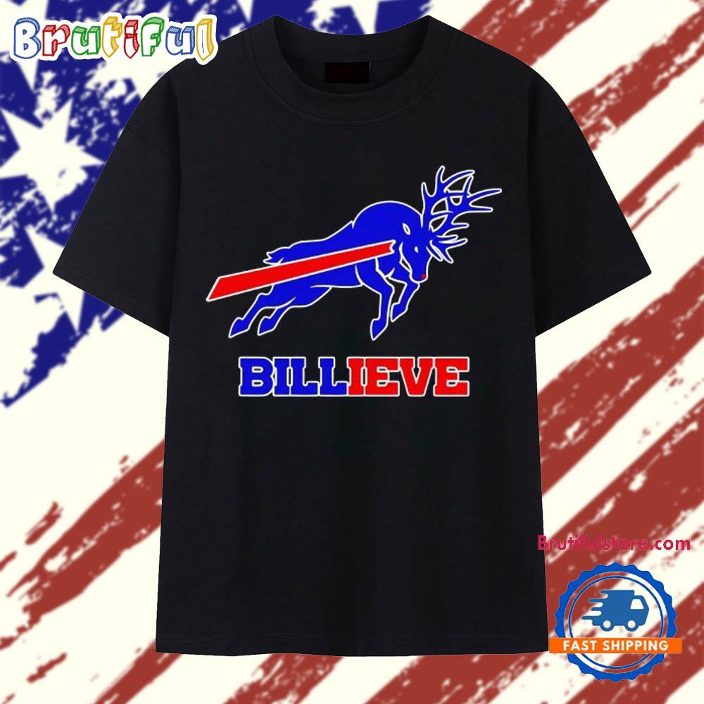 Reindeer Billieve Buffalo Bills Christmas Logo T Shirt