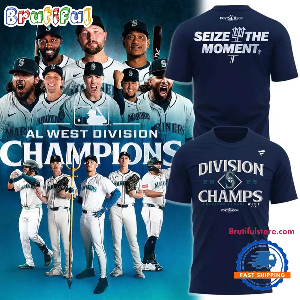 Seattle Mariners 2025 AL West Division Champions 3D Shirt