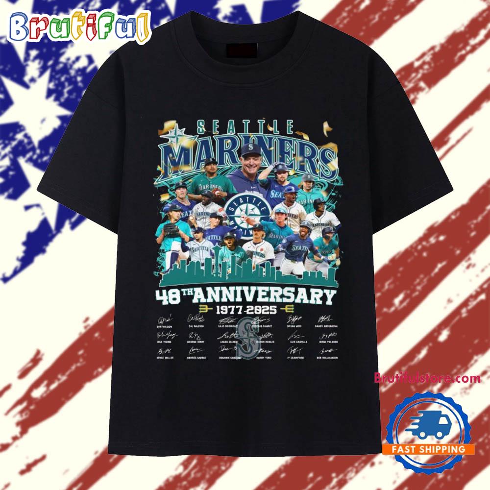 Seattle Mariners 48th Anniversary 1977-2025 Team Player T Shirt