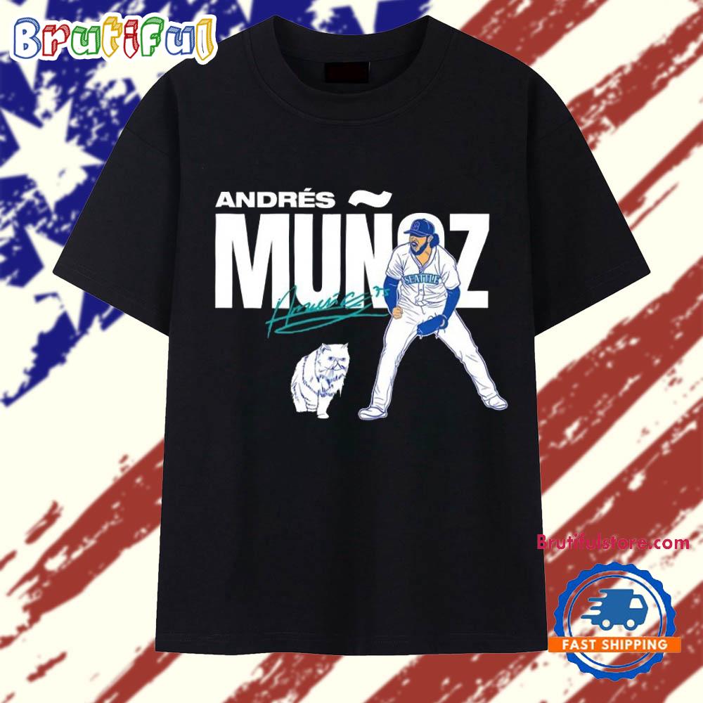 Seattle Mariners Baseball Andr?s Munoz Signature T Shirt