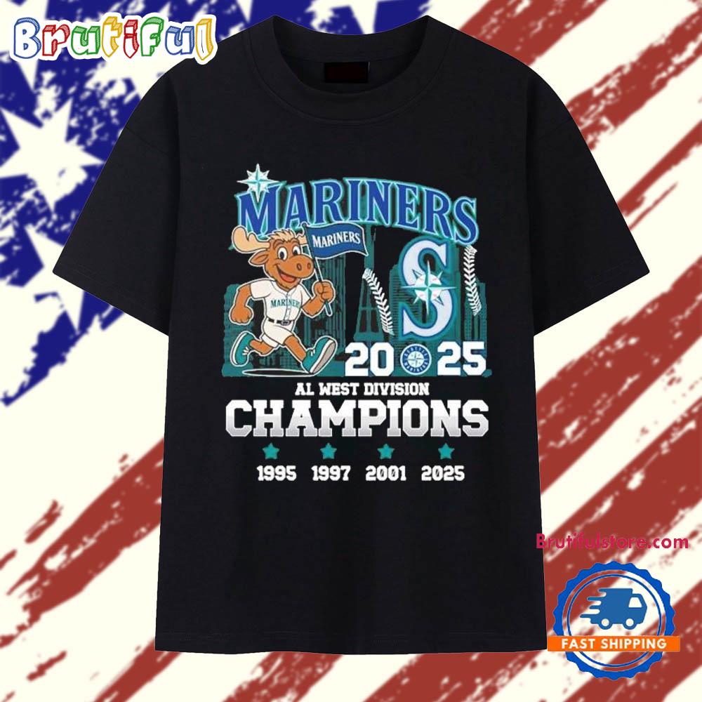 Seattle Mariners Mascot AL West Division Champions 1995 1997 2001 2025 T Shirt