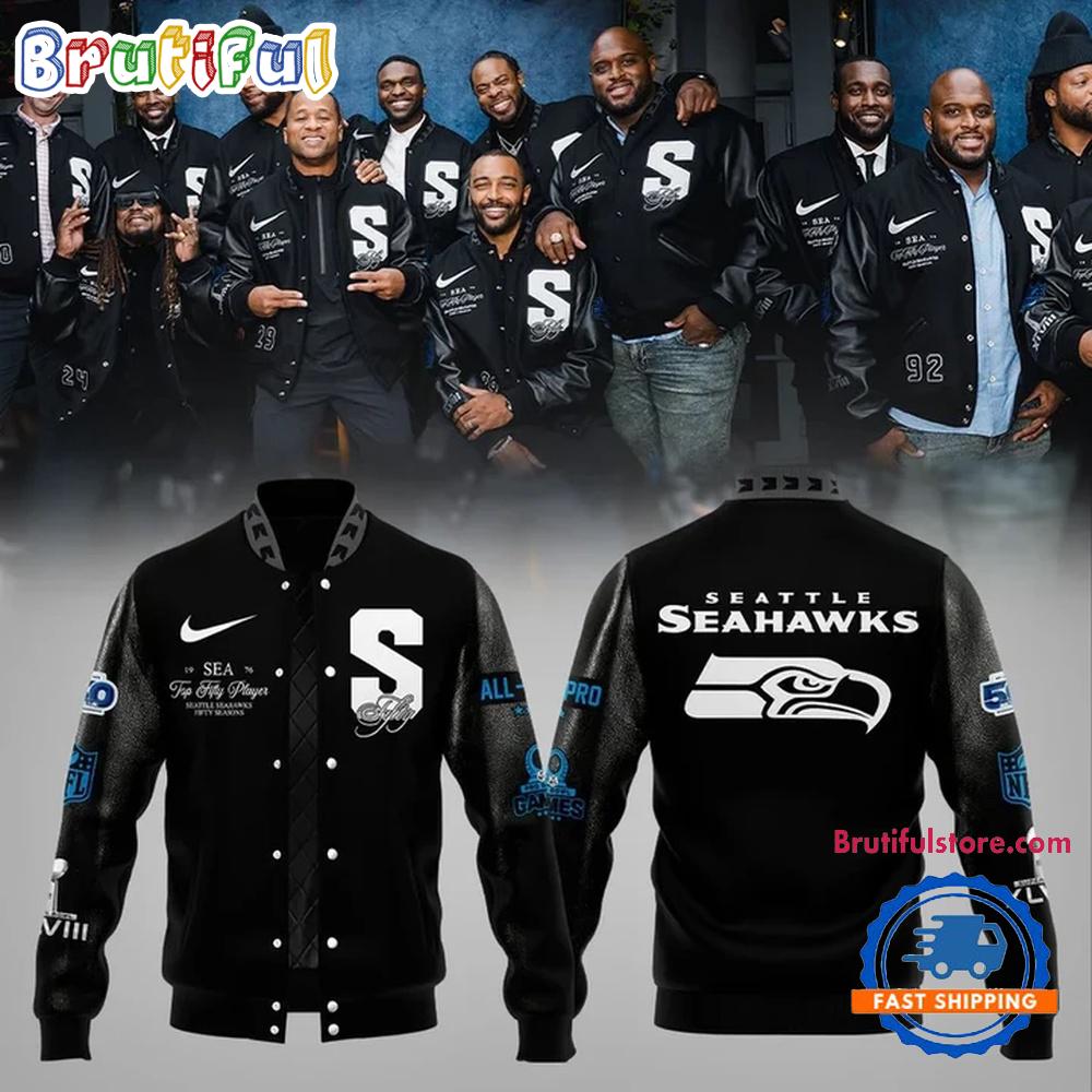 Seattle Seahawks NFL Top Fifty Player Combo Baseball Jacket