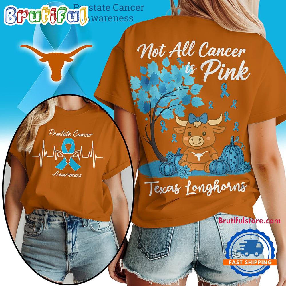 Texas Longhorns 2025 NCAA Prostate Cancer Awareness Unisex 3D Shirt