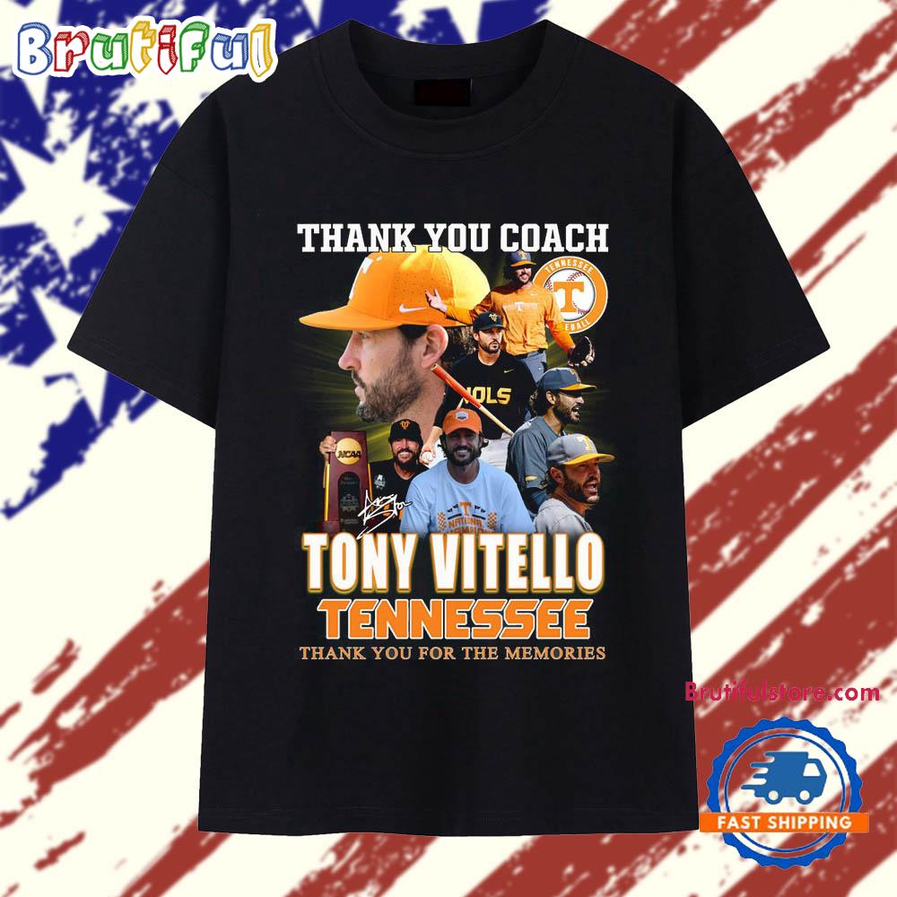 Thank You Coach Tony Vitello Tennessee 2025 T Shirt