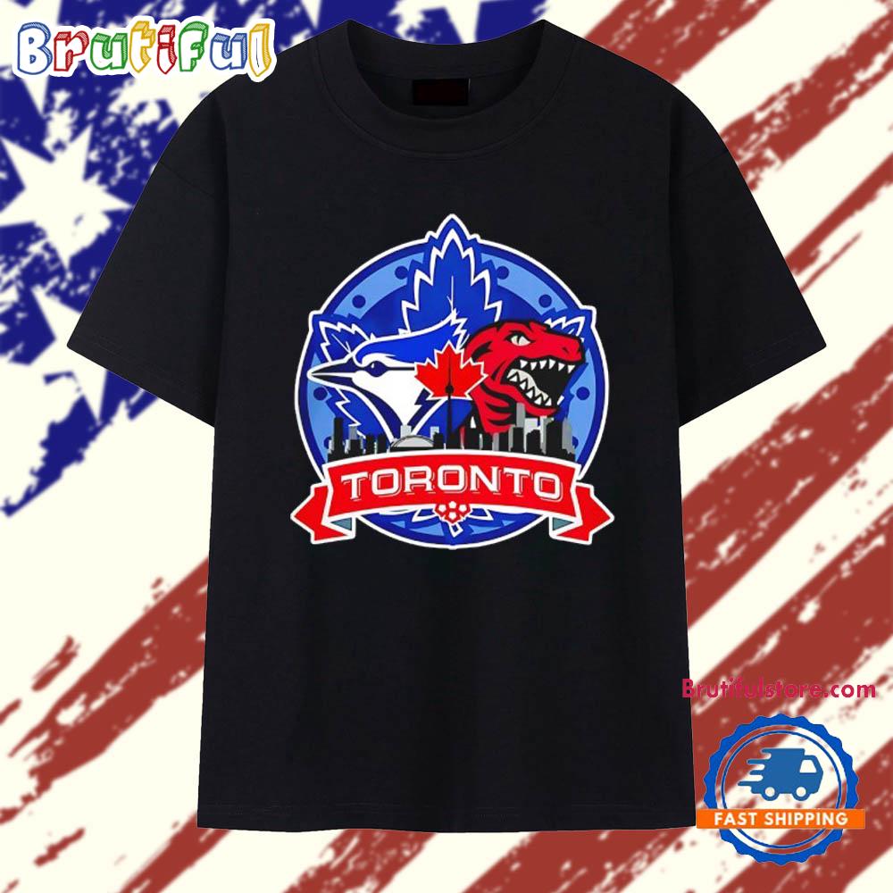 Toronto Raptors X Toronto Blue Jays Hybrid Logo T Shirt