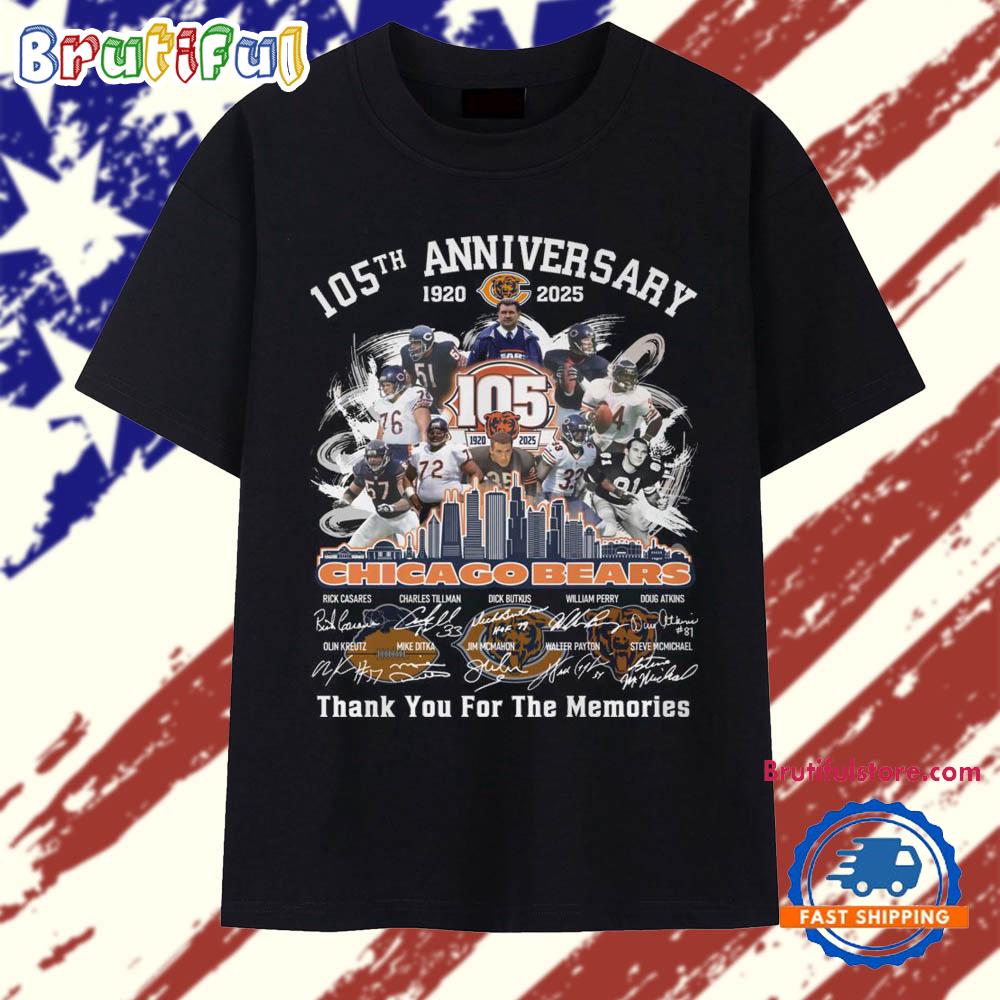 105th Anniversary 1920-2025 Chicago Bears Thank You For The Memories Vintage T Shirt