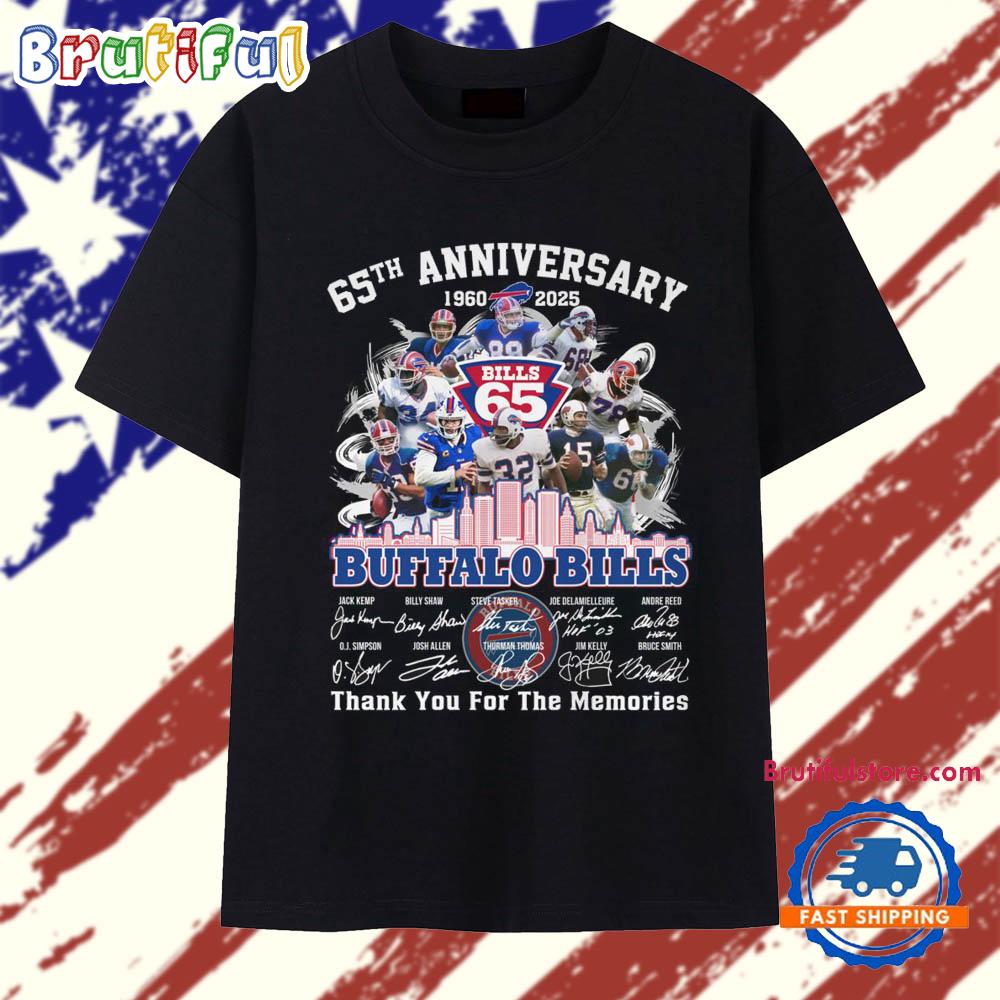 65th Anniversary 1960-2025 Buffalo Bills Thank You For The Memories Vintage T Shirt