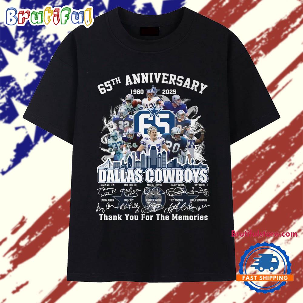 65th Anniversary 1960-2025 Dallas Cowboys Thank You For The Memories Vintage T Shirt
