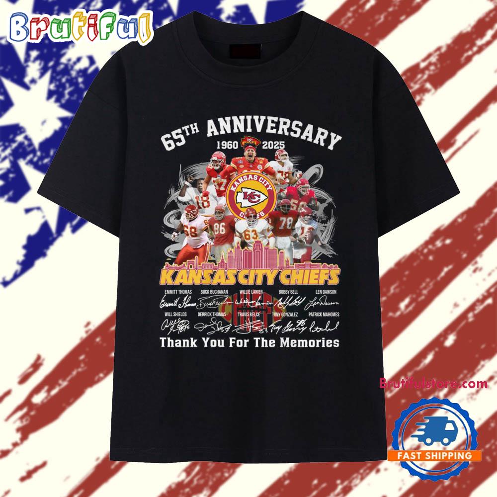 65th Anniversary 1960-2025 Kansas City Chiefs Thank You For The Memories Vintage T Shirt