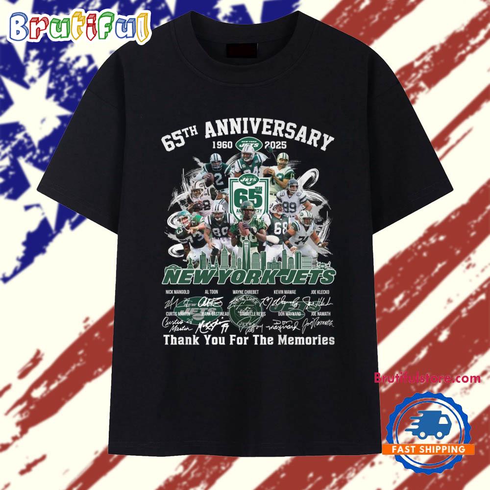 65th Anniversary 1960-2025 New York Jets Thank You For The Memories Vintage T Shirt