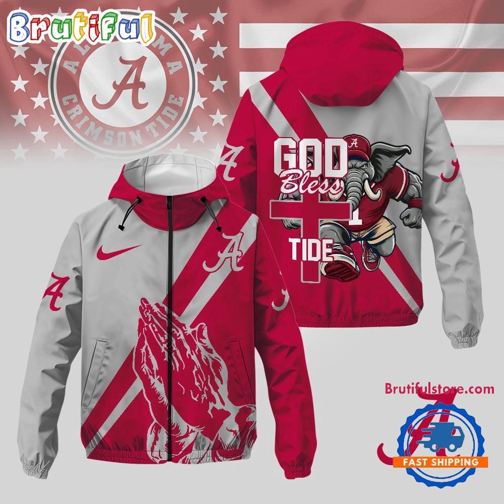 Alabama Crimson Tide 2025 NCAA God Bless My Team Windbreaker Jacket