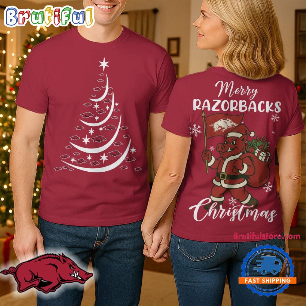 Arkansas Razorbacks 2025 NCAA Merry Christmas Unisex 3D Shirt