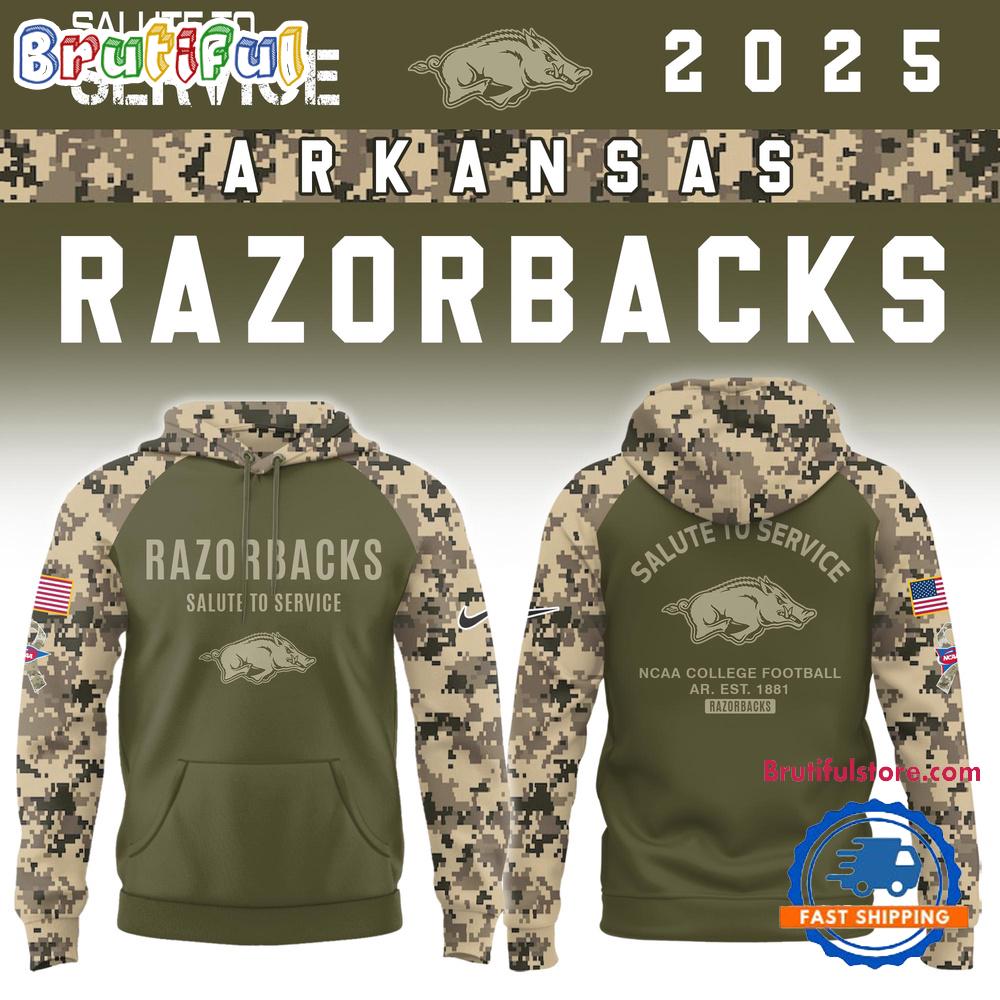 Arkansas Razorbacks 2025 NCAA Salute To Service Limited New Hoodie