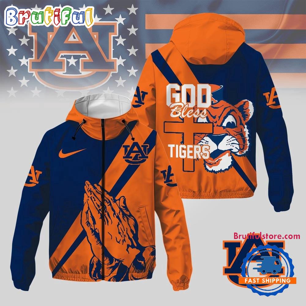 Auburn Tigers 2025 NCAA God Bless My Team Windbreaker Jacket