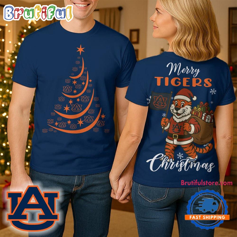 Auburn Tigers 2025 NCAA Merry Christmas Unisex 3D Shirt