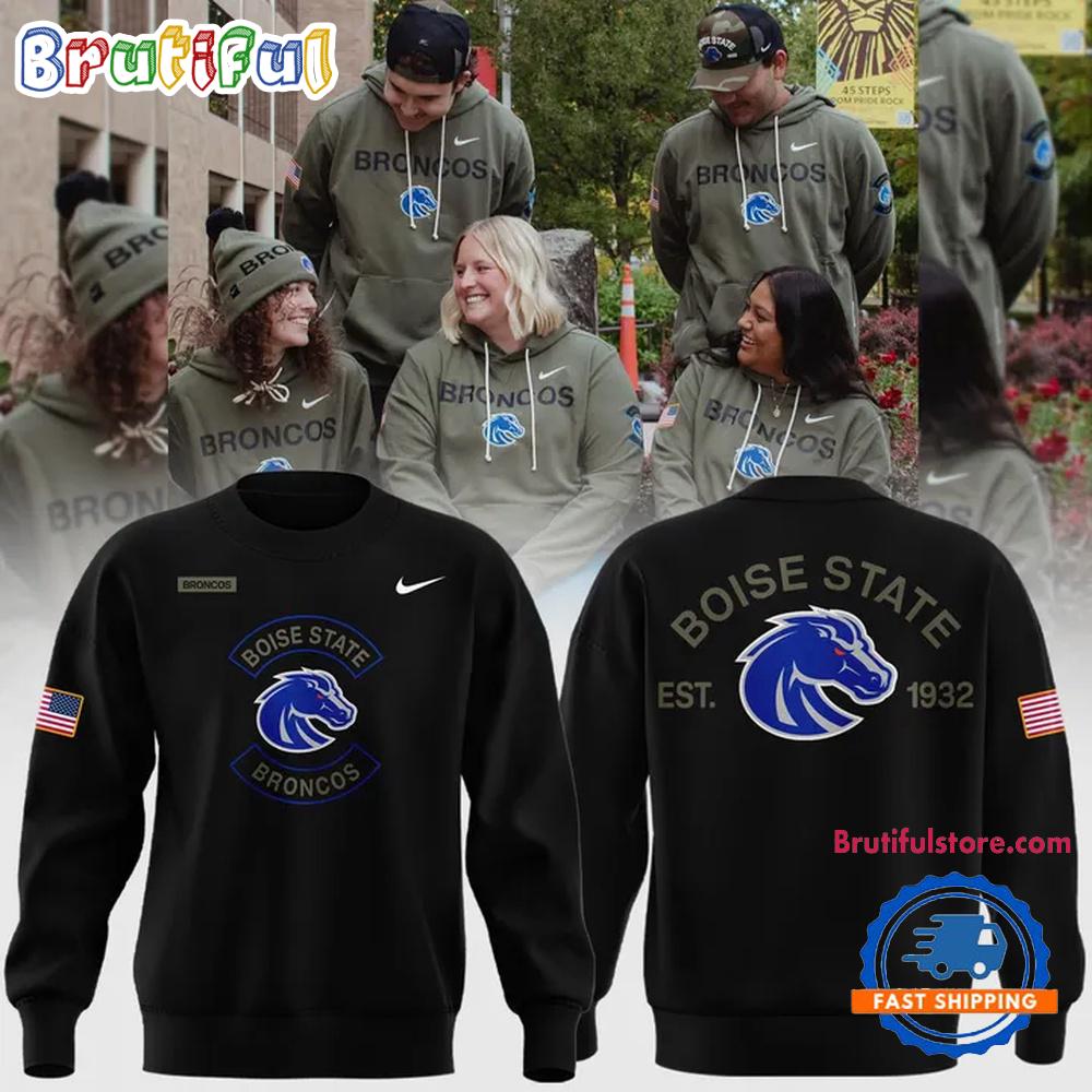 Boise State Broncos Football x Military Appreciation 2025 Black Sweatshirt