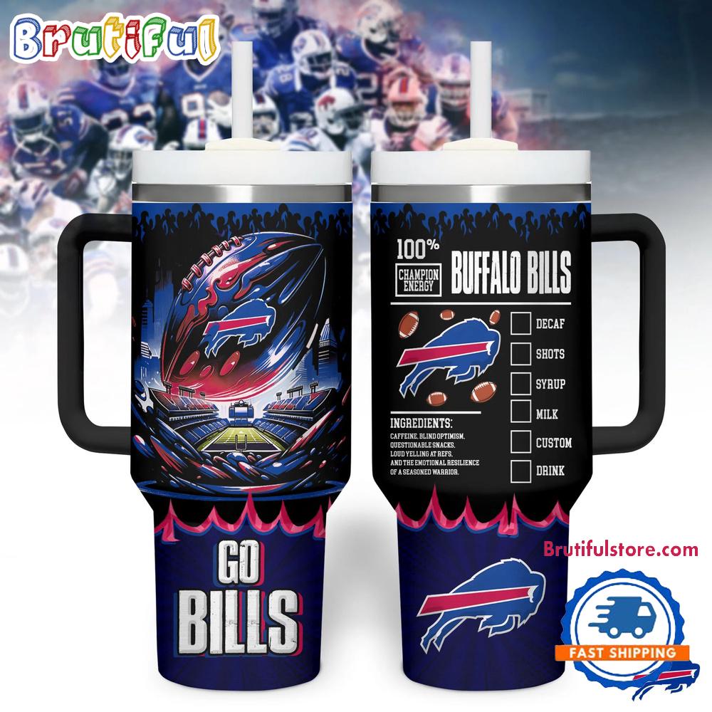 Buffalo Bills 2025 NFL Champion Energy Tumbler Handle Cup 40oz