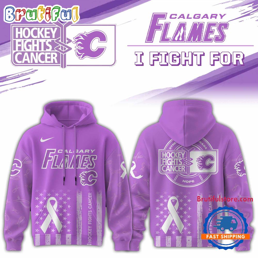 Calgary Flames 2025 NHL Hockey Fights Cancer Limited Edition Hoodie Shirt