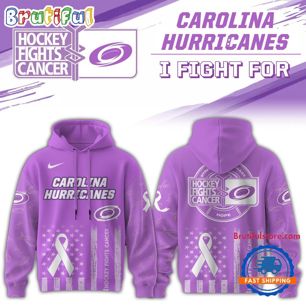 Carolina Hurricanes 2025 NHL Hockey Fights Cancer Limited Edition Hoodie Shirt