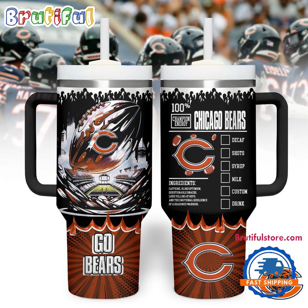 Chicago Bears 2025 NFL Champion Energy Tumbler Handle Cup 40oz