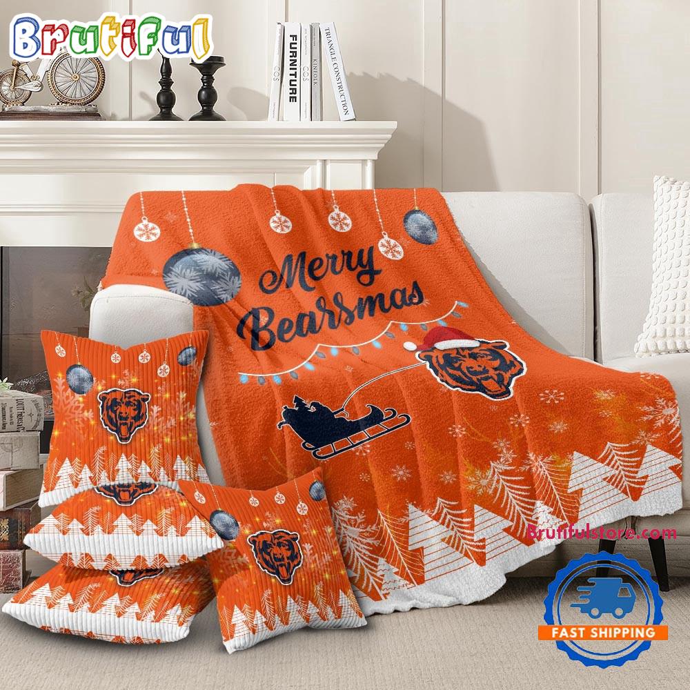 Chicago Bears 2025 NFL Christmas Fleece Blanket, Football Limited Edition Blanket