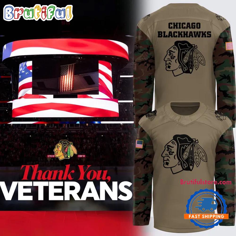 Chicago Blackhawks Military Appreciation Night 2025 Limited Hockey Jersey