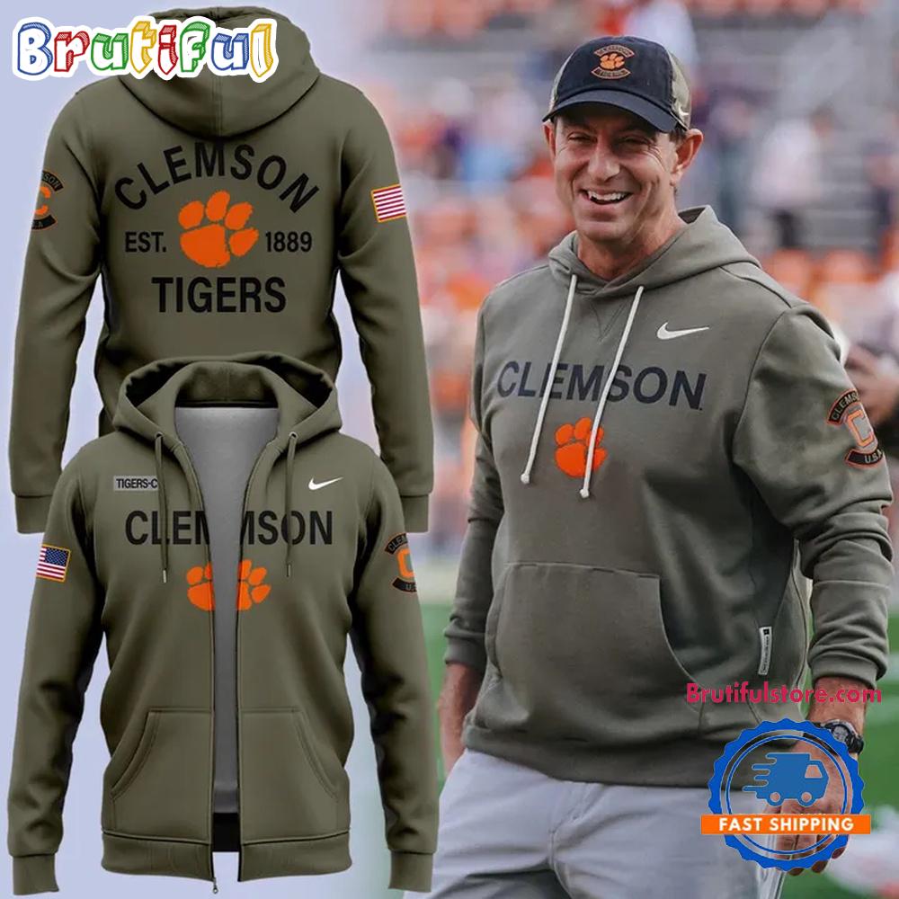 Clemson Tigers Football x Military Appreciation 2025 Zip Hoodie