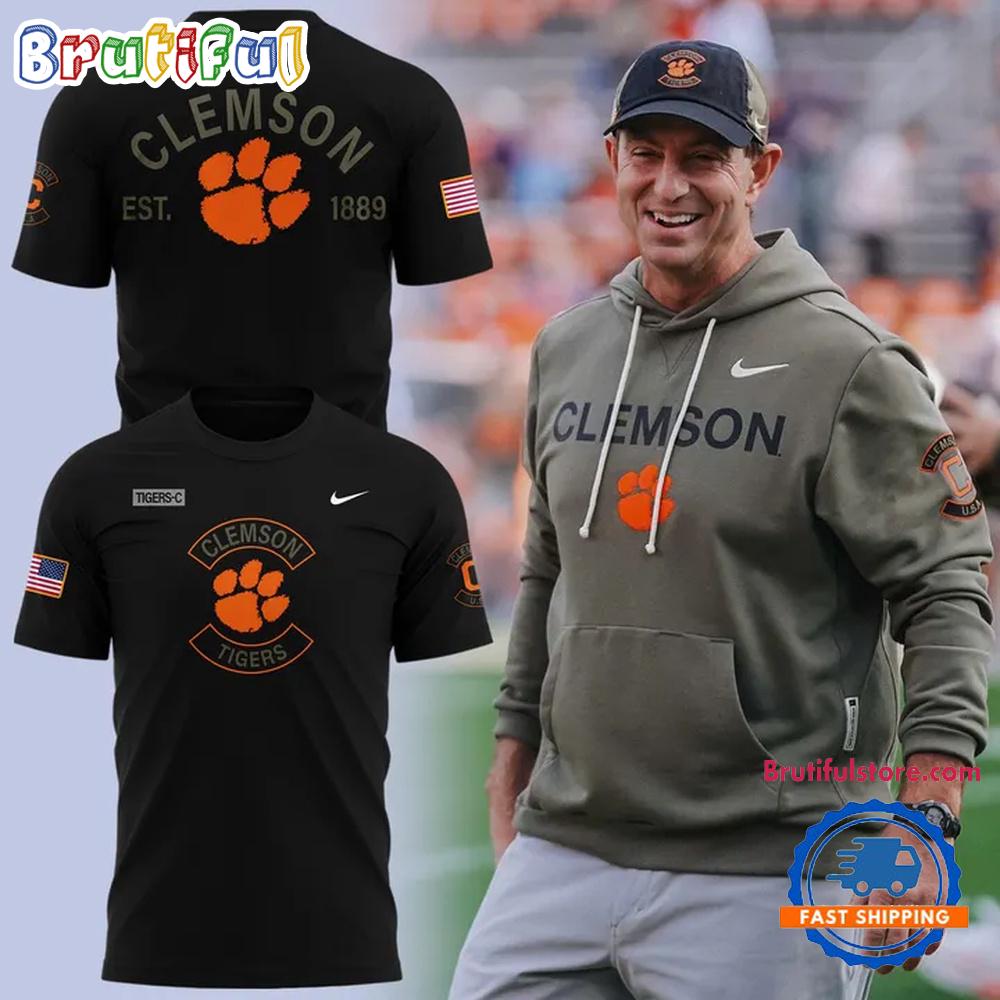 Clemson Tigers Football x Military Appreciation Limited Edition Black T Shirt