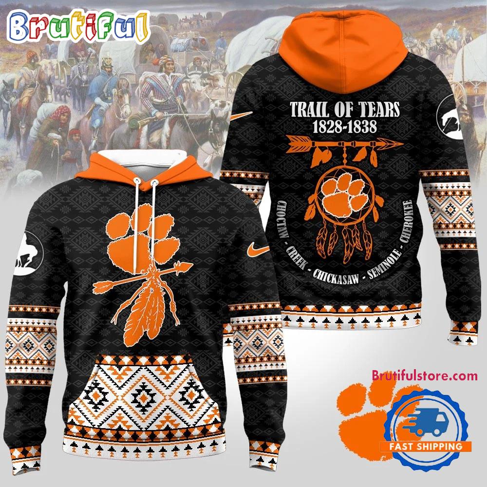 Clemson Tigers NCAA Trail of Tears Awareness 1828-1838 Limited Hoodie Shirt