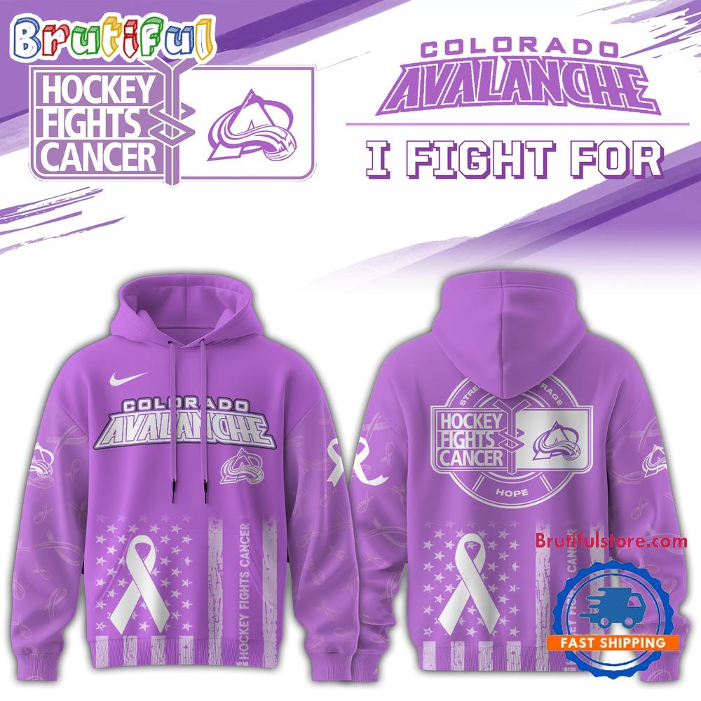 Colorado Avalanche 2025 NHL Hockey Fights Cancer Limited Edition Hoodie Shirt