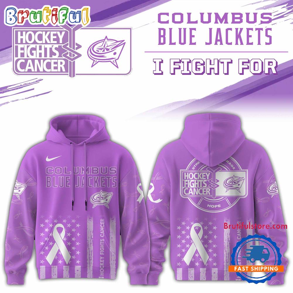 Columbus Blue Jackets 2025 NHL Hockey Fights Cancer Limited Edition Hoodie Shirt