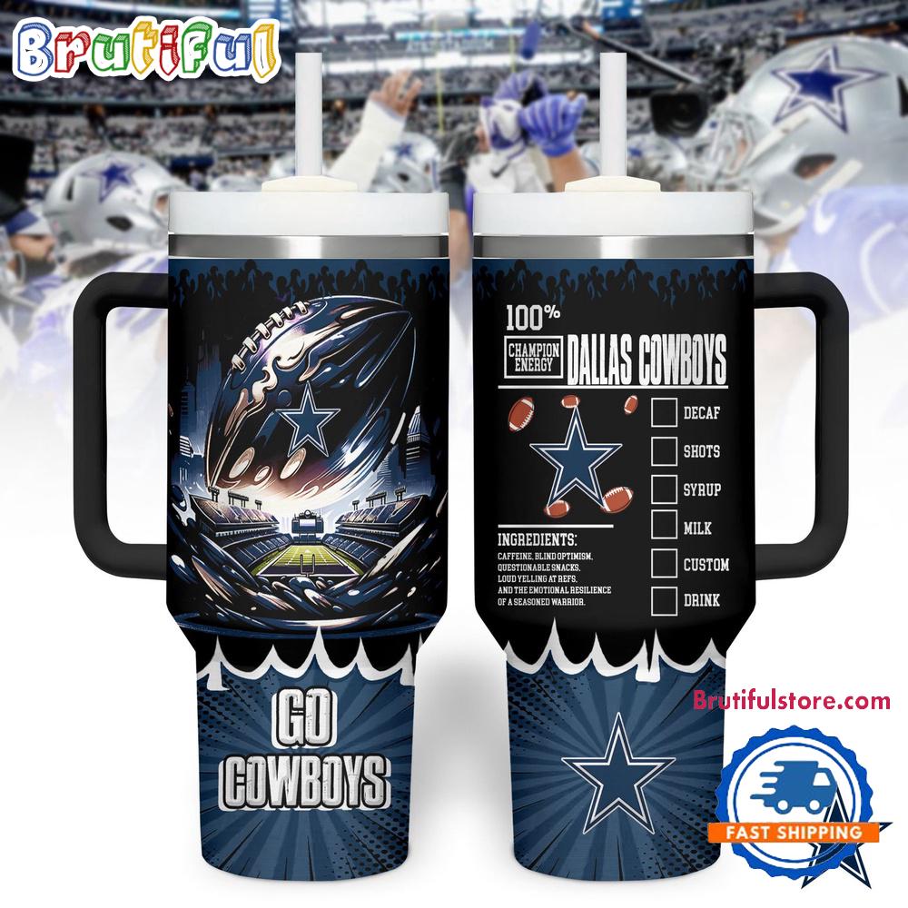 Dallas Cowboys 2025 NFL Champion Energy Tumbler Handle Cup 40oz