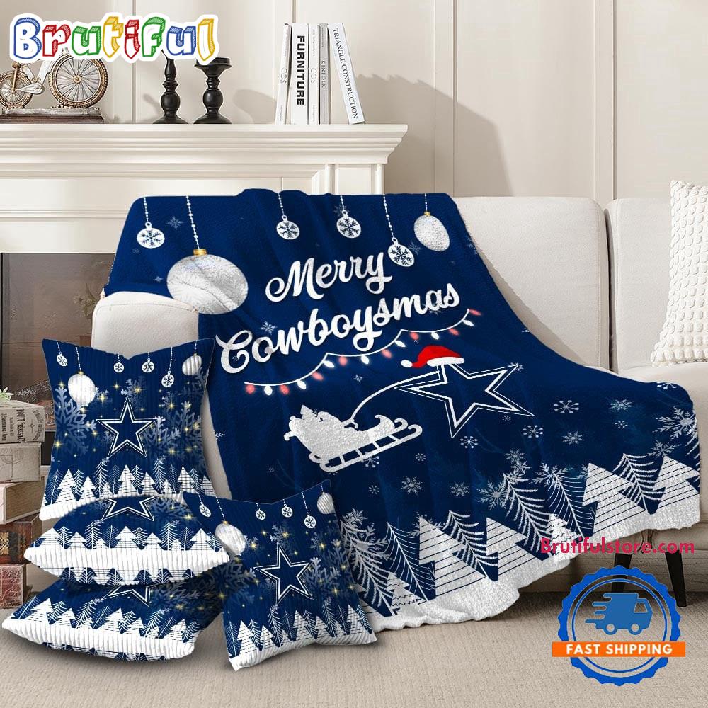 Dallas Cowboys 2025 NFL Christmas Fleece Blanket, Football Limited Edition Blanket