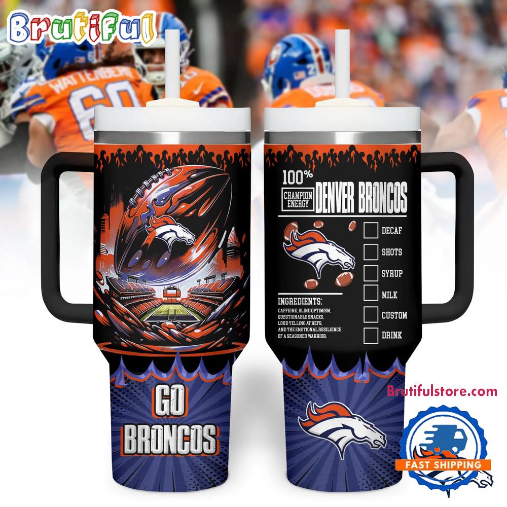 Denver Broncos 2025 NFL Champion Energy Tumbler Handle Cup 40oz