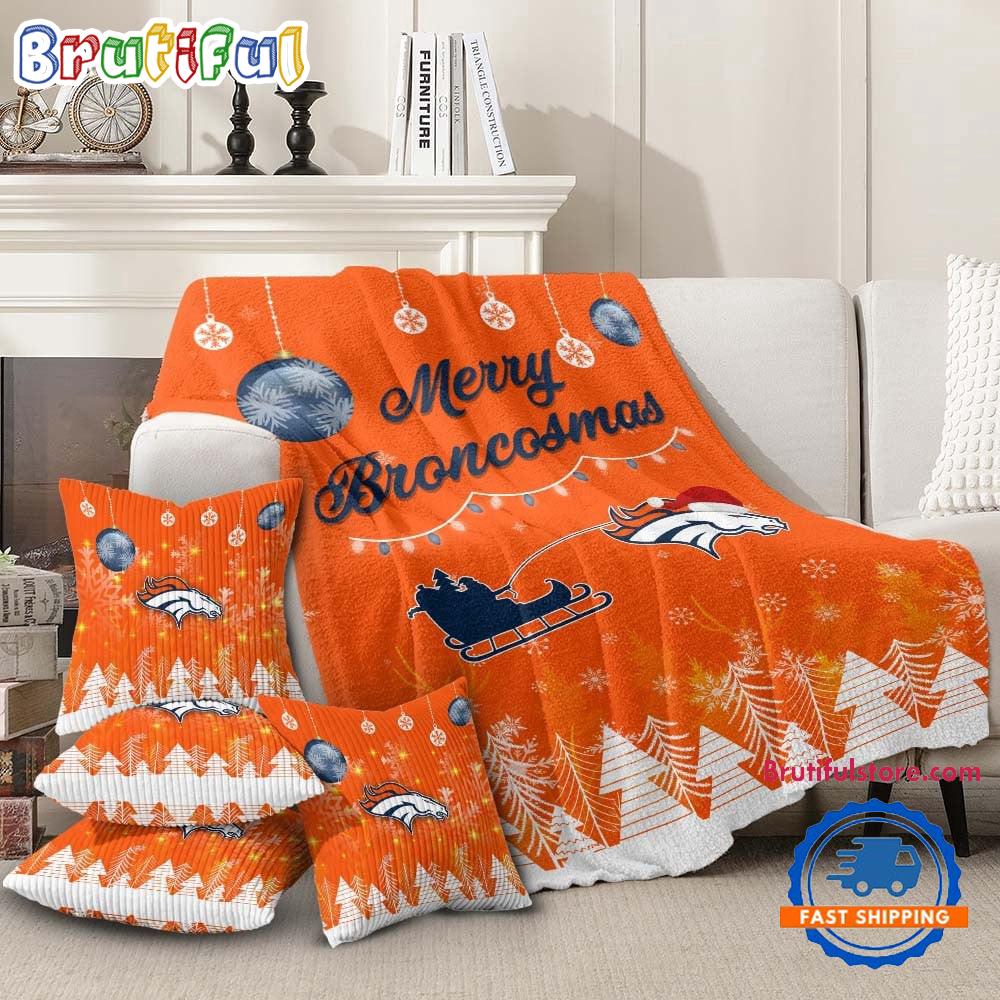 Denver Broncos 2025 NFL Christmas Fleece Blanket, Football Limited Edition Blanket