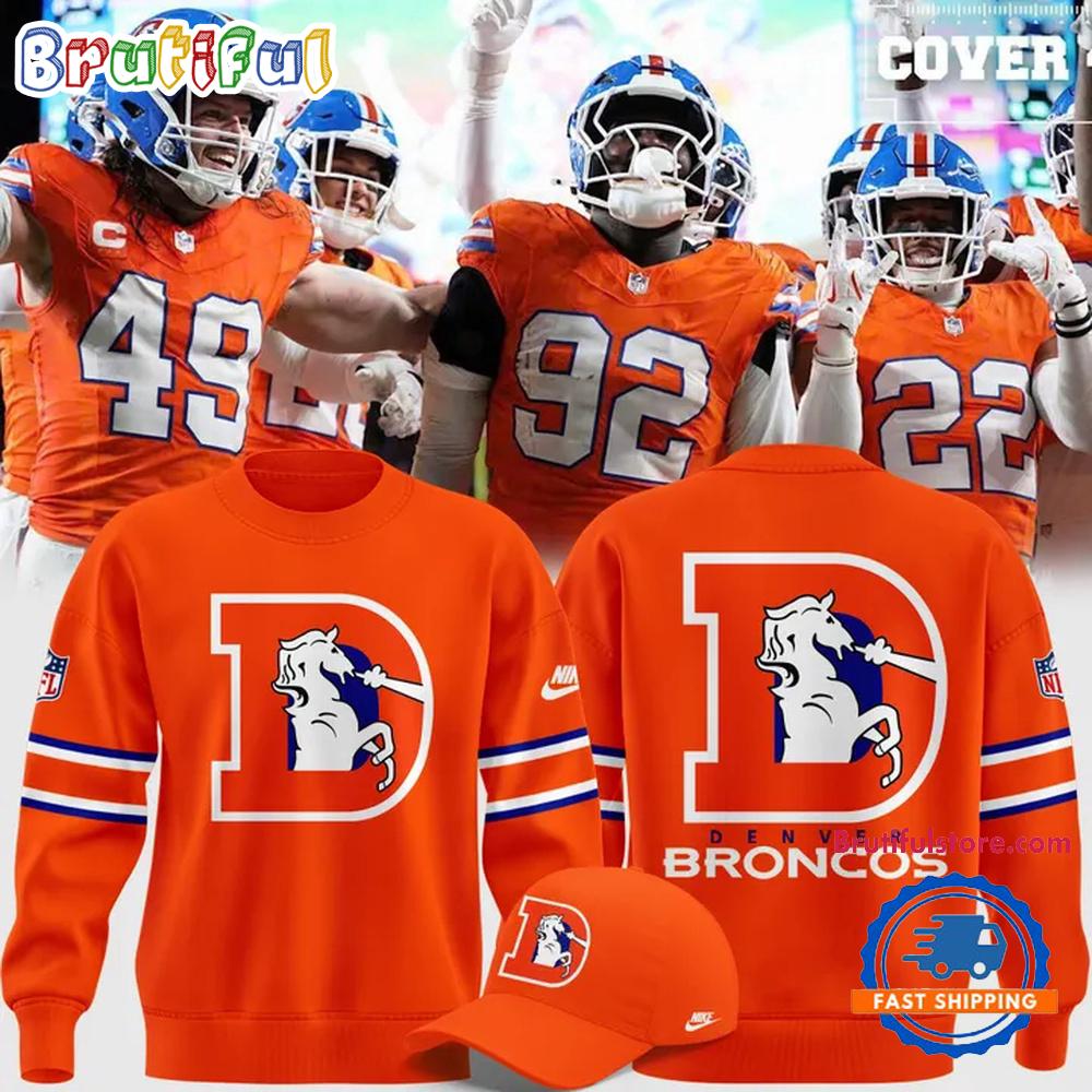 Denver Broncos 2025 NFL Throwback Orange Sweatshirt