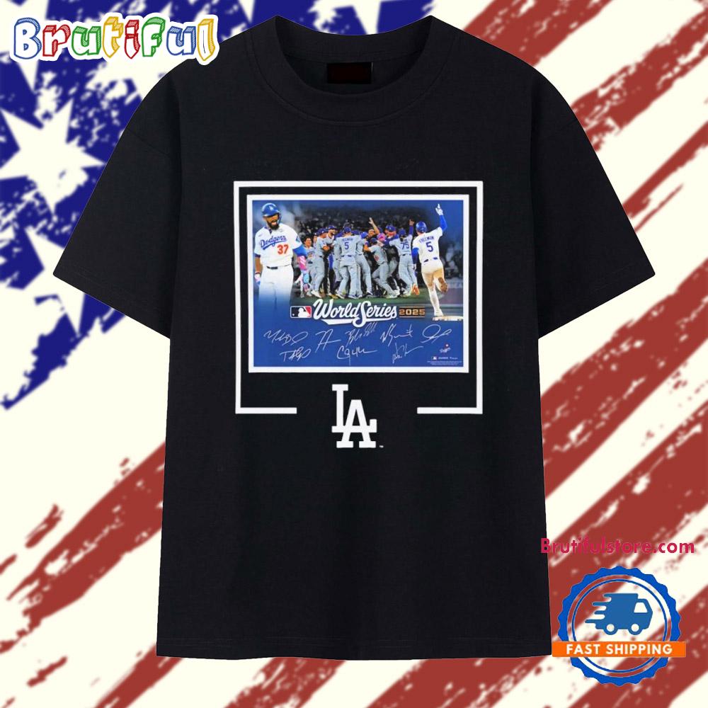 Dodgers Autographed World Series Signatures T Shirt