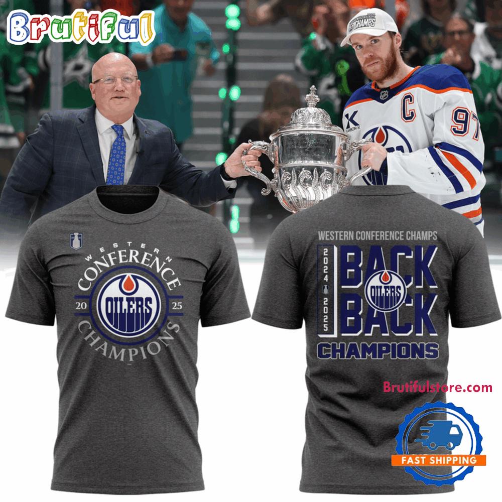 Edmonton Oilers Western Conference Back to Back Champs 2025 T Shirt