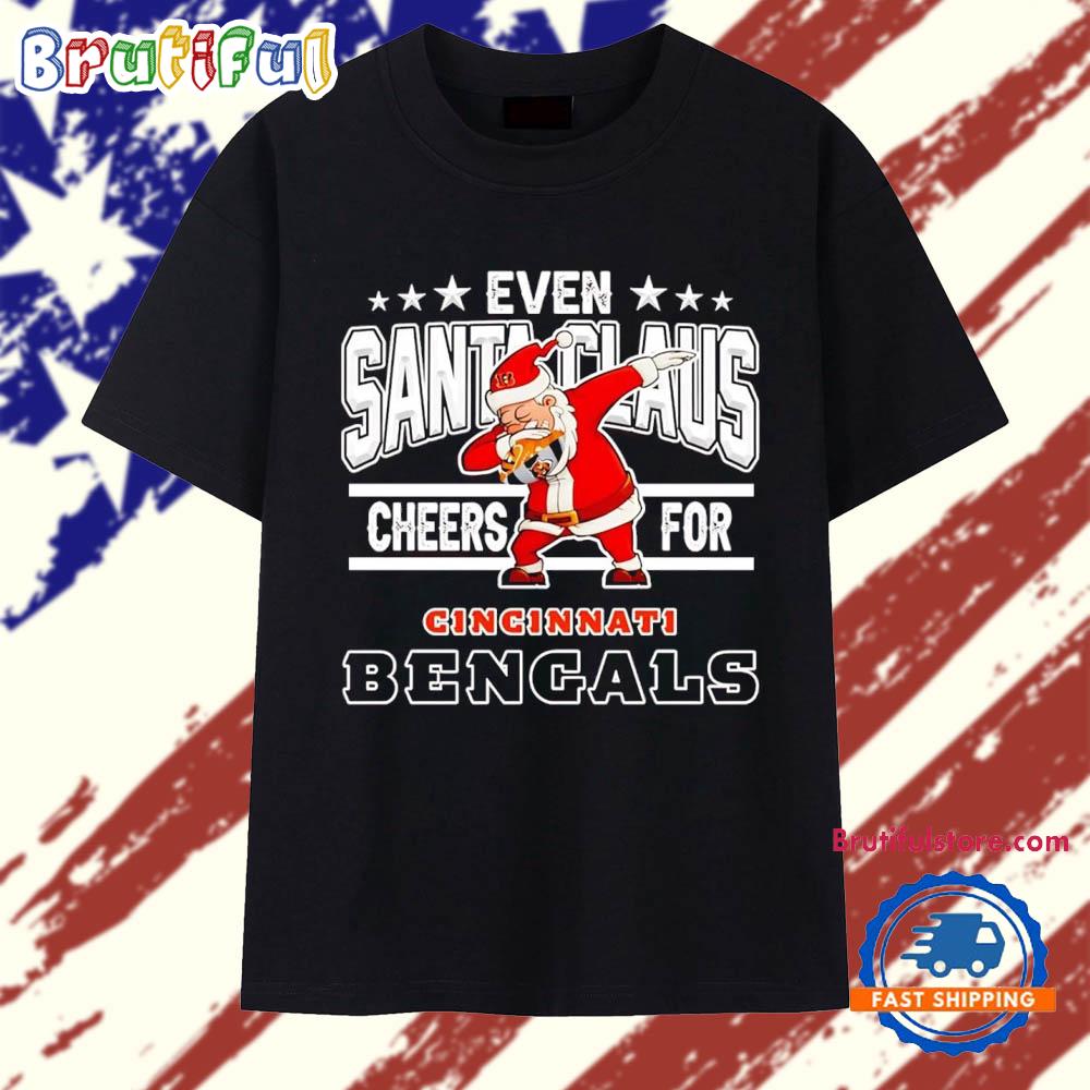 Even Santa Claus cheers for Cincinnati Bengals Christmas 2025 T Shirt