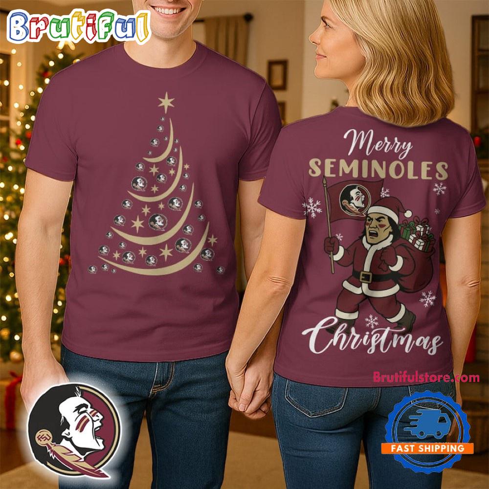 Florida State Seminoles 2025 NCAA Merry Christmas Unisex 3D Shirt