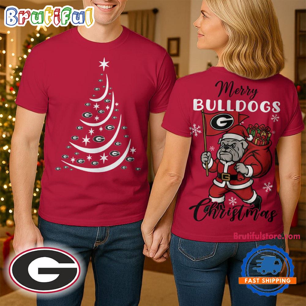 Georgia Bulldogs 2025 NCAA Merry Christmas Unisex 3D Shirt