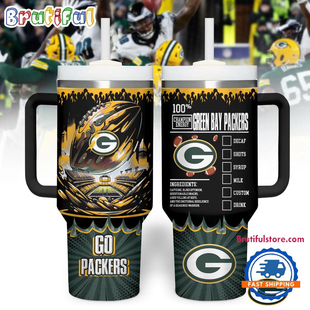 Green Bay Packers 2025 NFL Champion Energy Tumbler Handle Cup 40oz