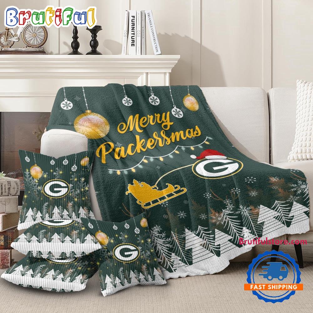 Green Bay Packers 2025 NFL Christmas Fleece Blanket, Football Limited Edition Blanket