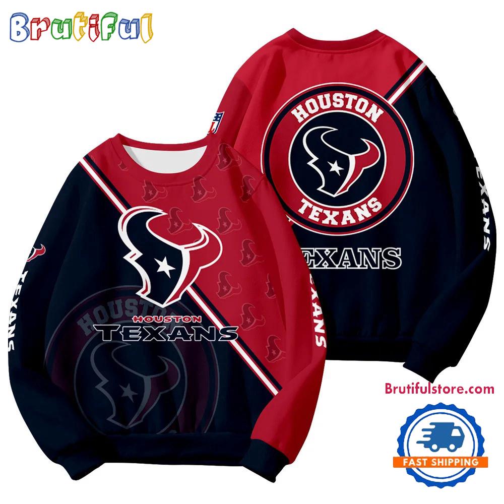 Houston Texans 2025 NFL Customized Round Neck Sweatshirt