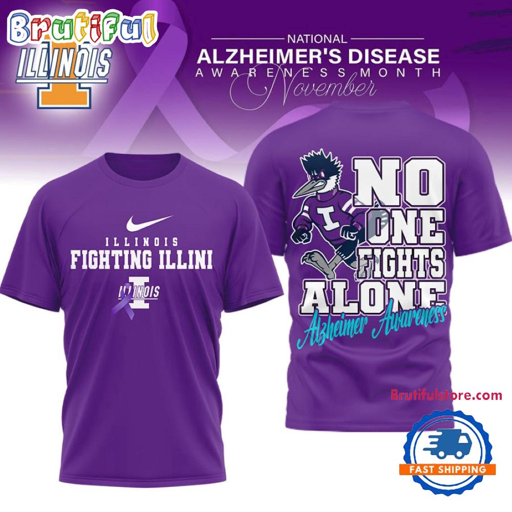Illinois Fighting Illini NCAA Alzheimer Awareness November Unisex 3D Shirt