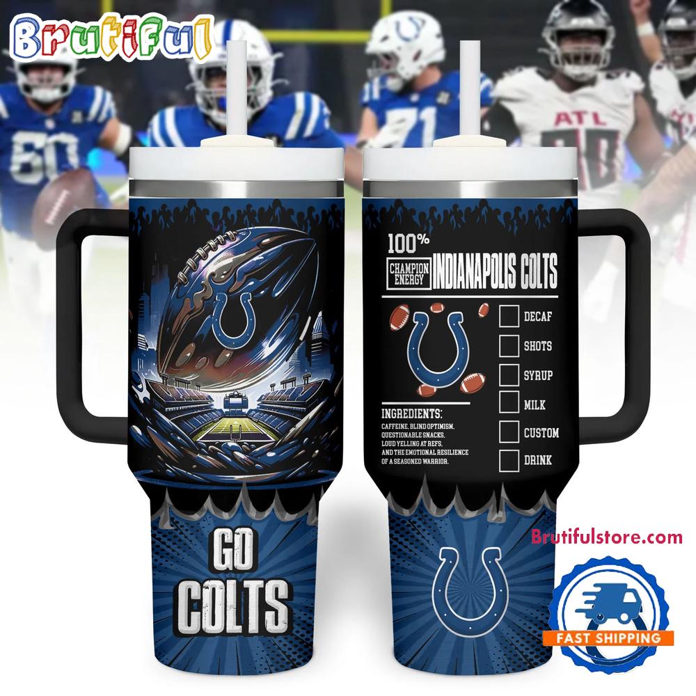 Indianapolis Colts 2025 NFL Champion Energy Tumbler Handle Cup 40oz